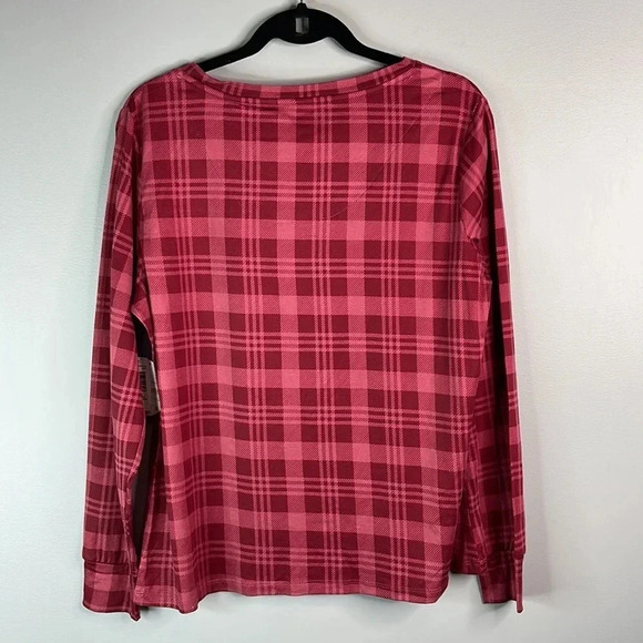 HARRY POTTER NWT I’d Rather Be At Hogwarts Burgundy Plaid Top Long Sleeve Size L - Picture 7 of 11